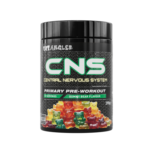 out angled cns pre-workout powder gummy bear high strength, high caffeine