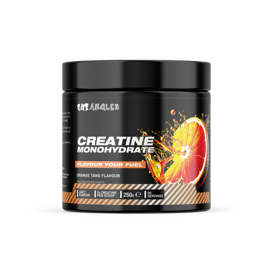 creatine monohydrate powder, increase strength, high-strength, orange flavoured