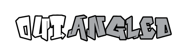 out angled wide logo