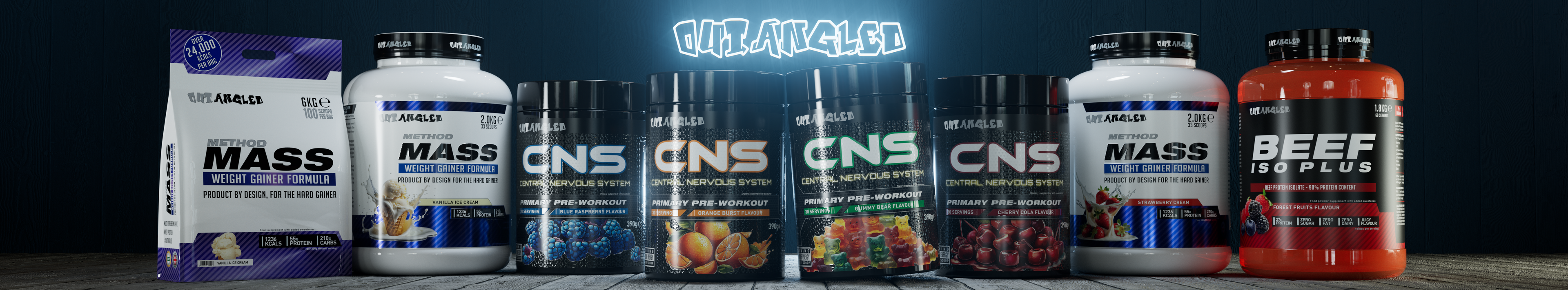 out angled product banner