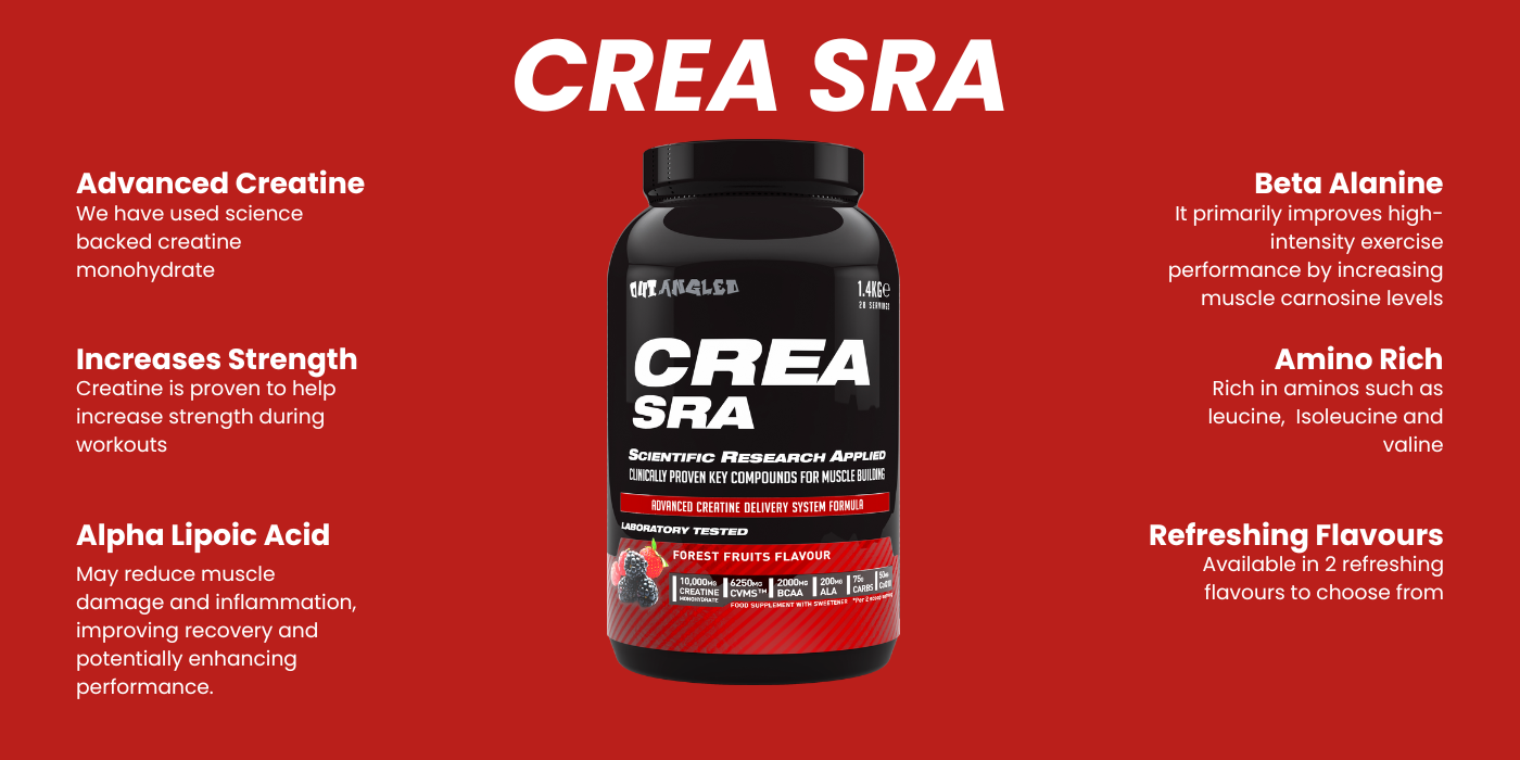 out angled crea sra advanced creatine monohydrate stim free pre-workout