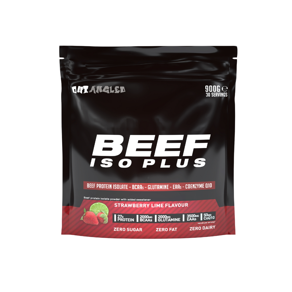 beef protein isolate protein powder strawberry lime flavoured, fat free, sugar free, high protein