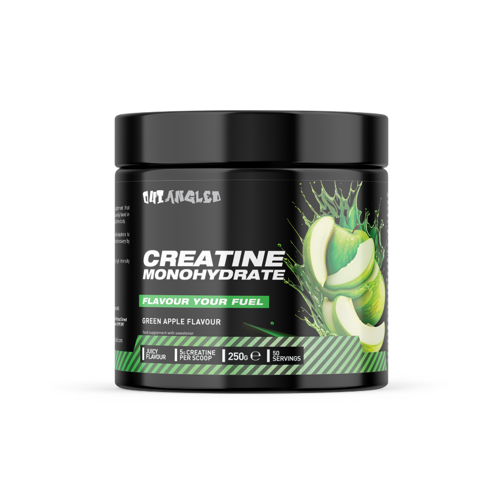 creatine monohydrate powder, increase strength, high-strength, green apple flavoured